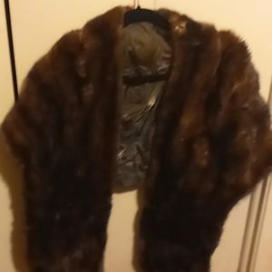 Vintage woman's fur shawl wrap